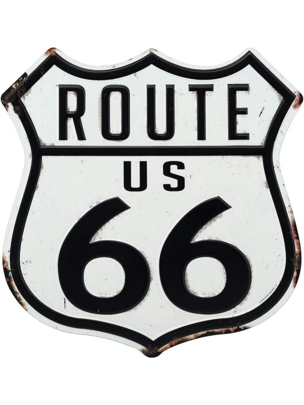 Vintage Route 66 Embossed Metal Sign | Retro Highway Decor for Home & Garage